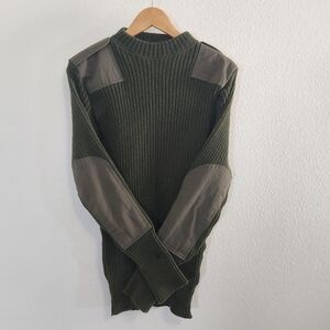 DSCP Valor Collection Wool Sweater Men 42 Hunting Epaulettes Green Shooting Army